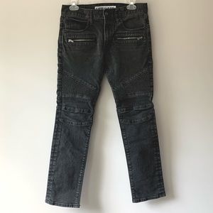 Express Men’s Slim Biker Jeans - Washed Black